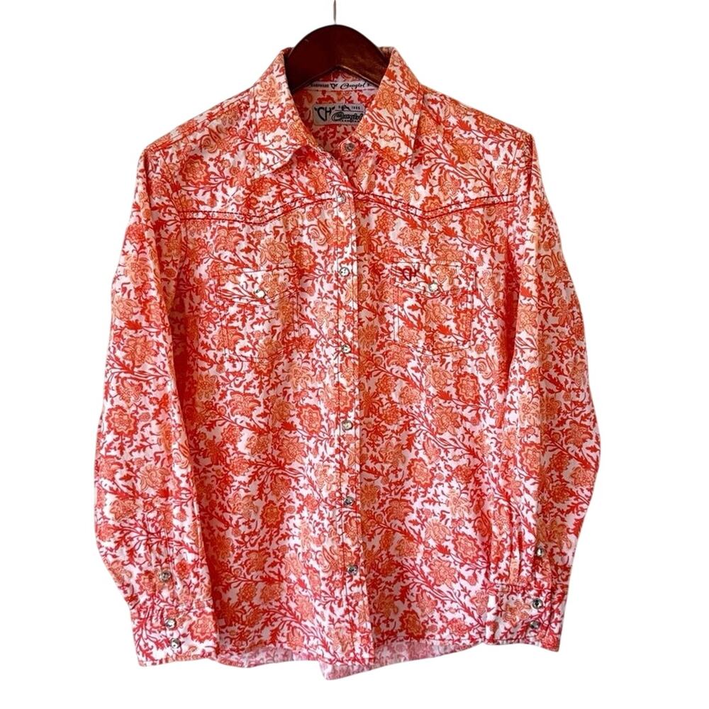 Cowgirl Hardware Women’s Large Floral Pearl Snap Western Rodeo Shirt